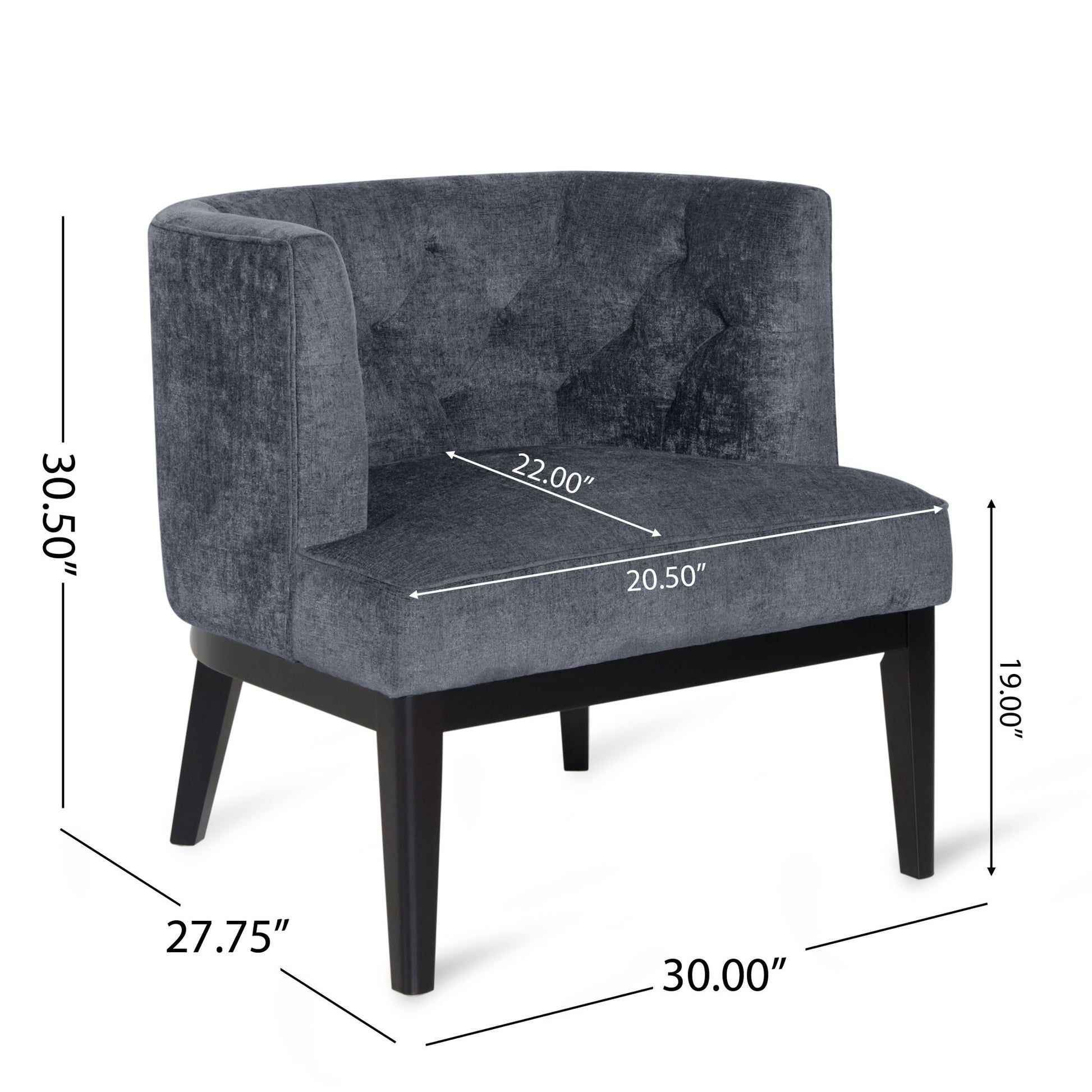 Contemporary Accent Chair With Tufted Diamond Stitching - Charcoal