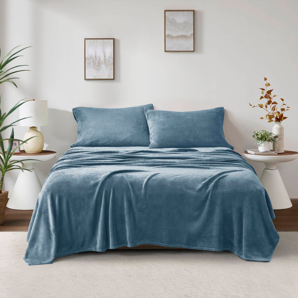 Soloft Plush - Twin Sheet Set - Blue