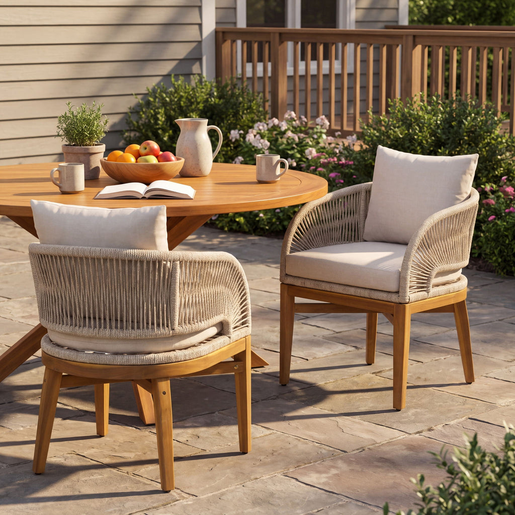 Outdoor Dining Chairs With Cushion (Set of 2)