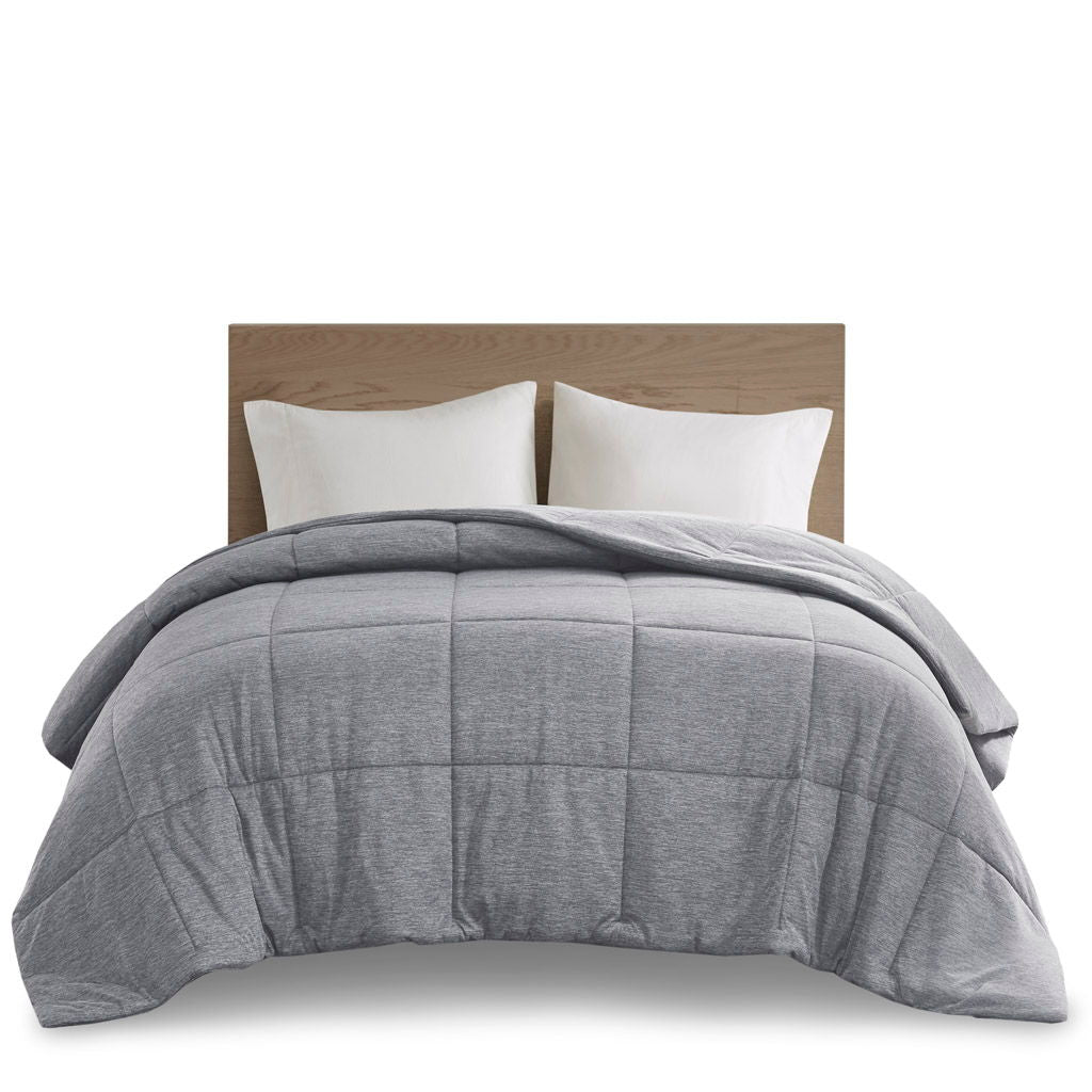 Comfort Cool Jersey Knit - Oversized Down Alternative King Comforter - Gray