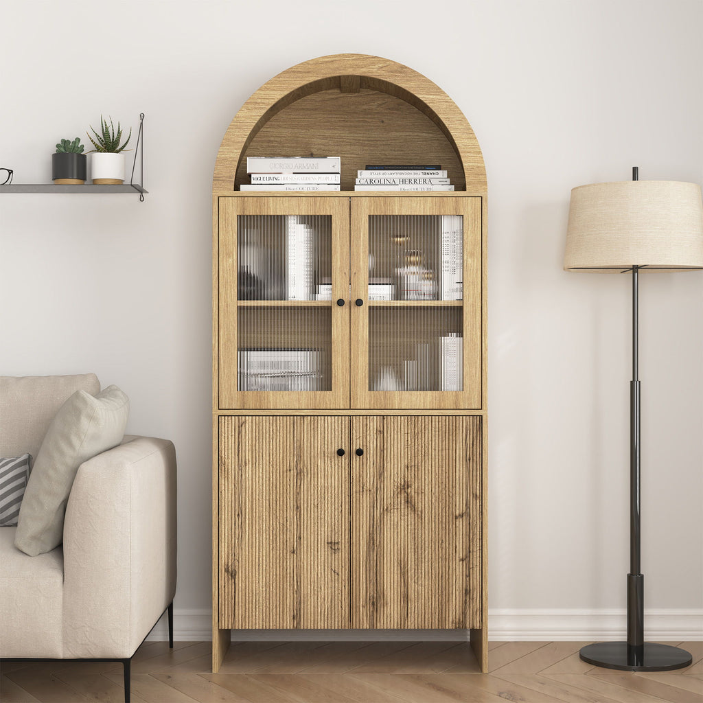 Modern Tech Inspired Dome Cabinet With LED Lighting