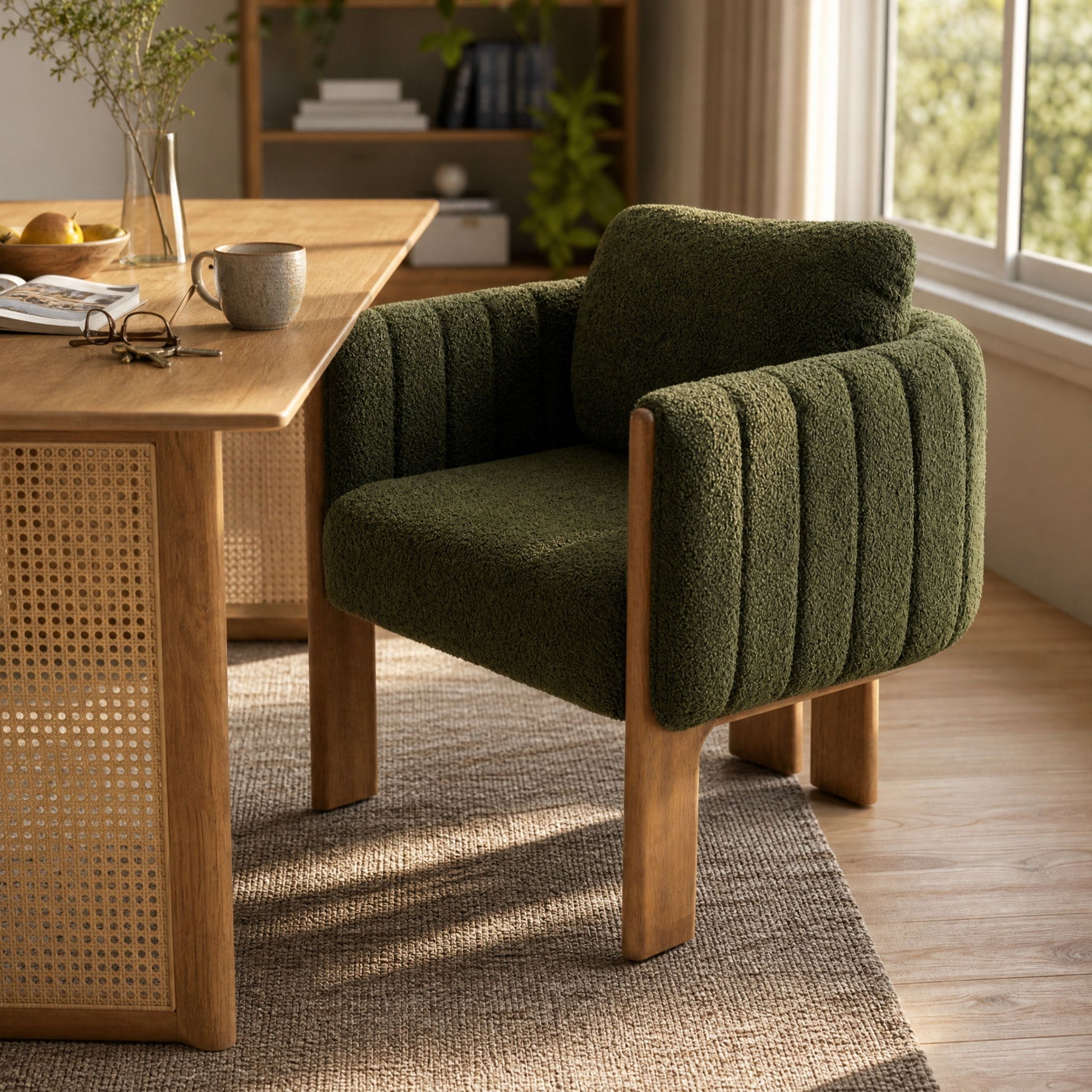 Upholstered Dining Chair With Vertical Channel Tufting
