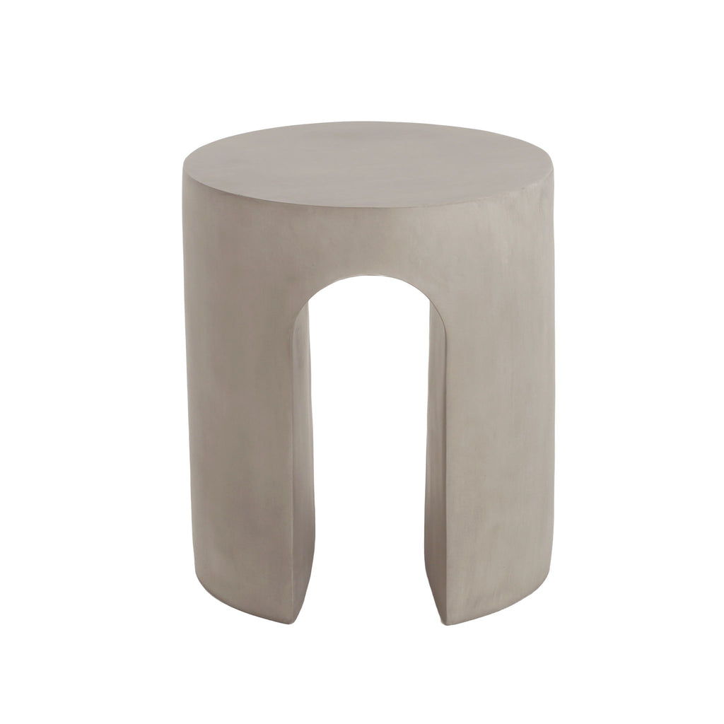 Outdoor Round With U Shape Side Table - Light Gray
