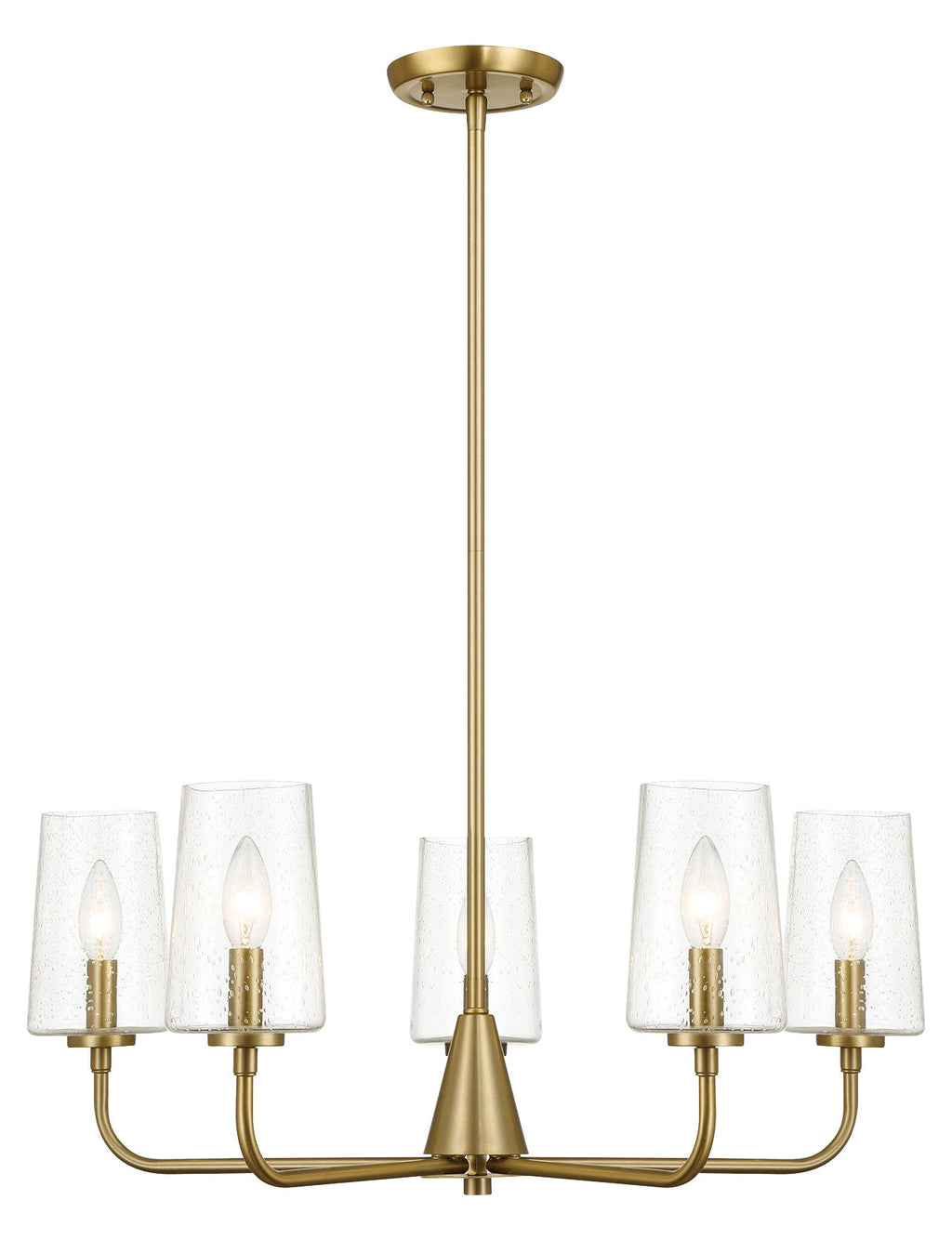 Dazzle - 5 Lights Chandelier With Clear Seeded Satin - Antique Brass / Clear / Gold