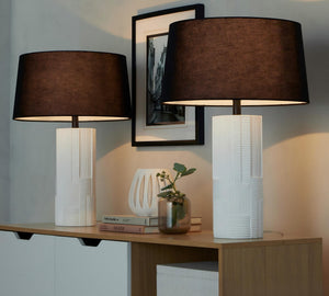 Petra - Contemporary Table Lamp (Set of 2) - Cream / Black
