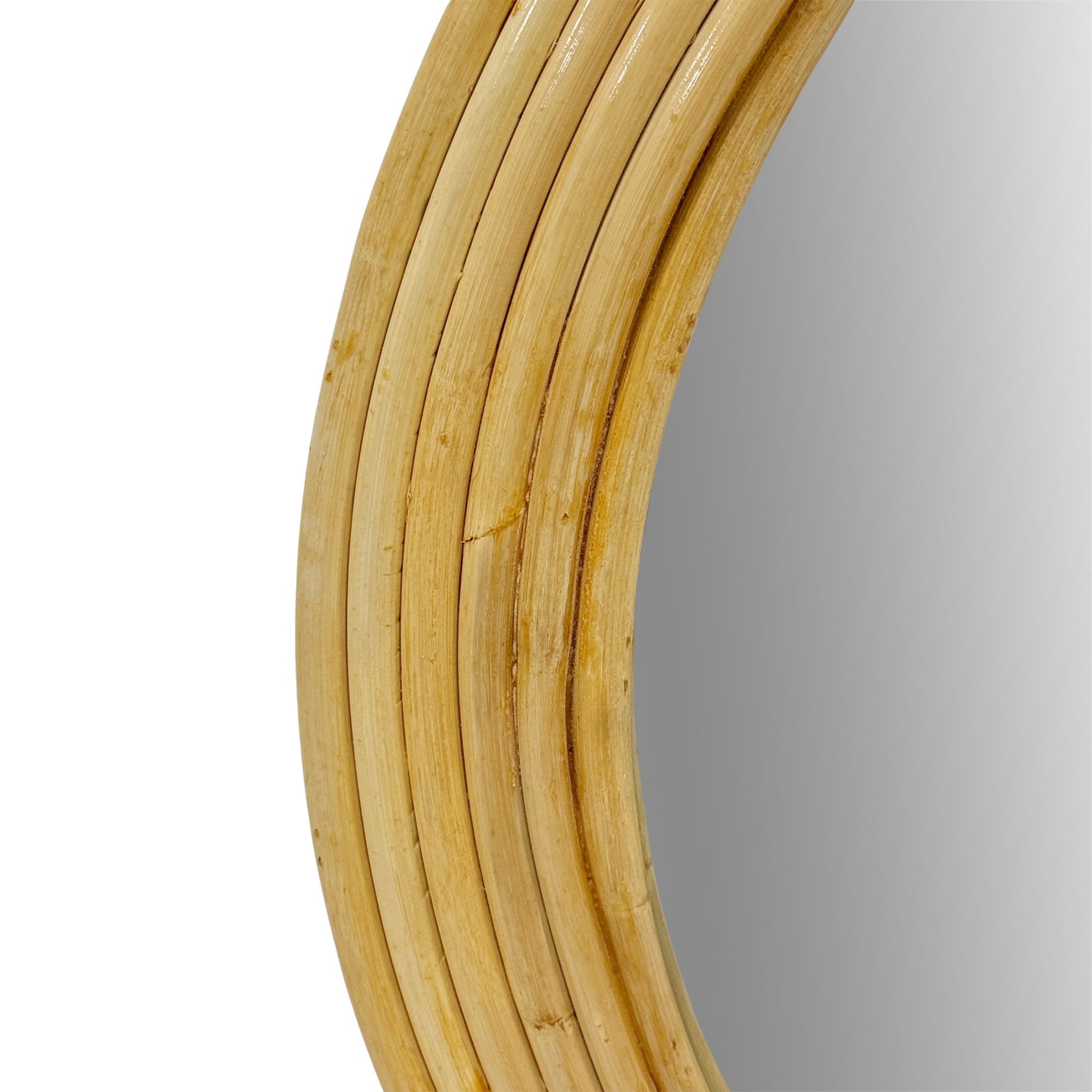 Luna - Natural Rattan Round Wall Mirror - Natural