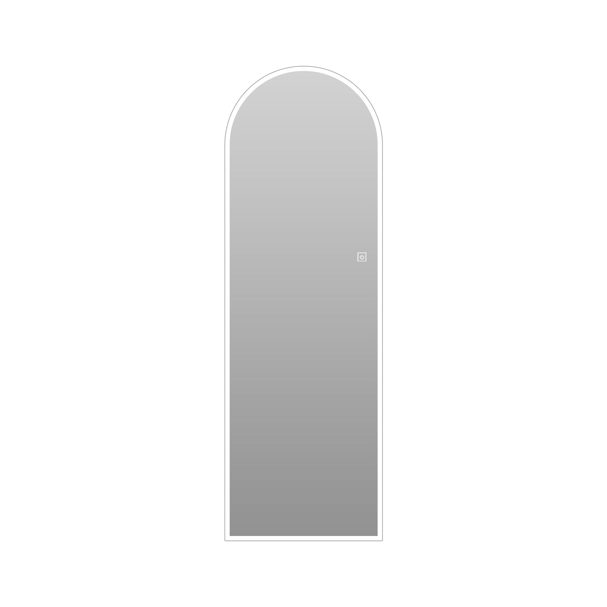 LED Full Length Wall Mirror With Symmetrical Arch Design, Dimmable 3 Color Temperature Lighting - Silver