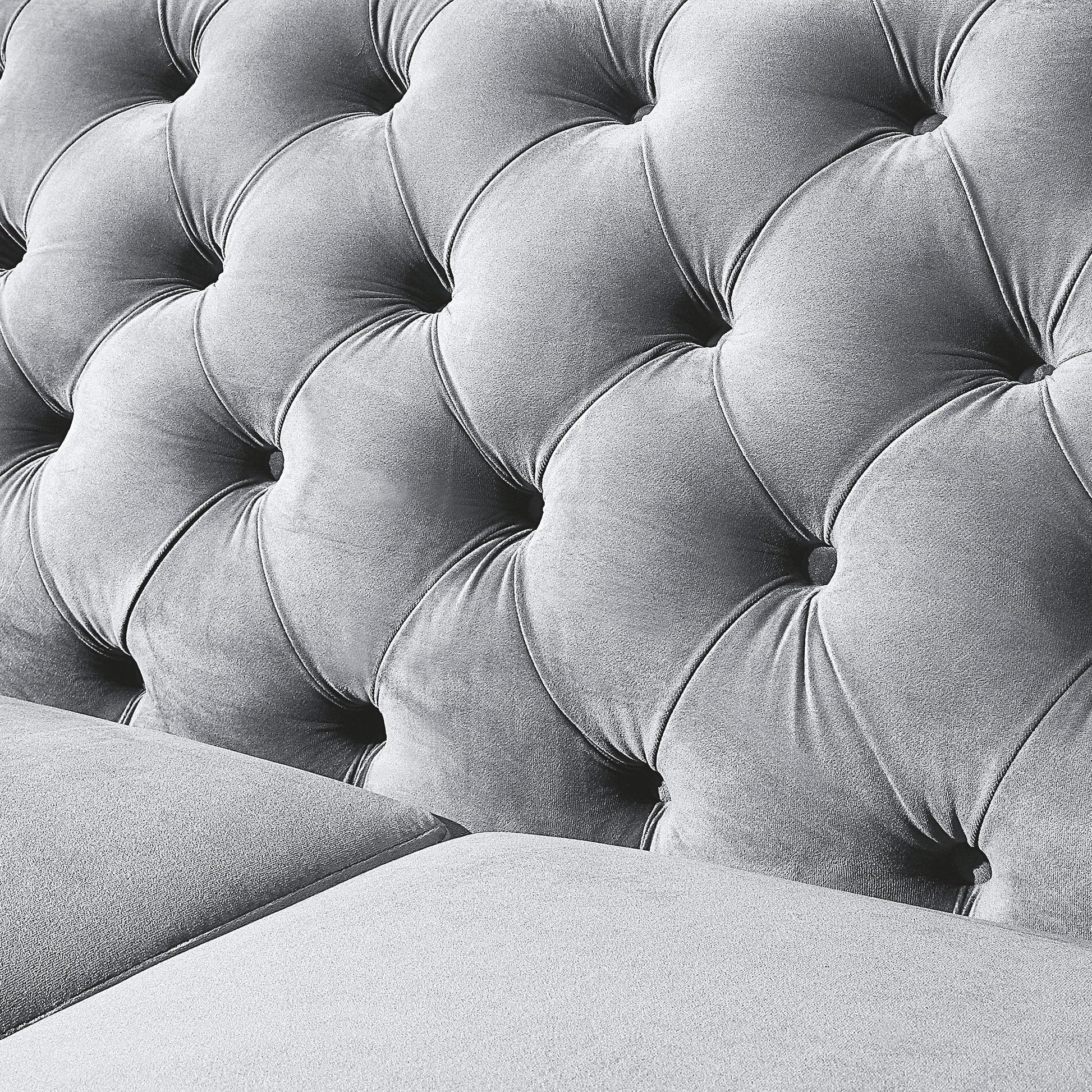 2 Seater Loveseat Sofa With Button Tufted Diamond Grid & 2 Pillows For Living Room