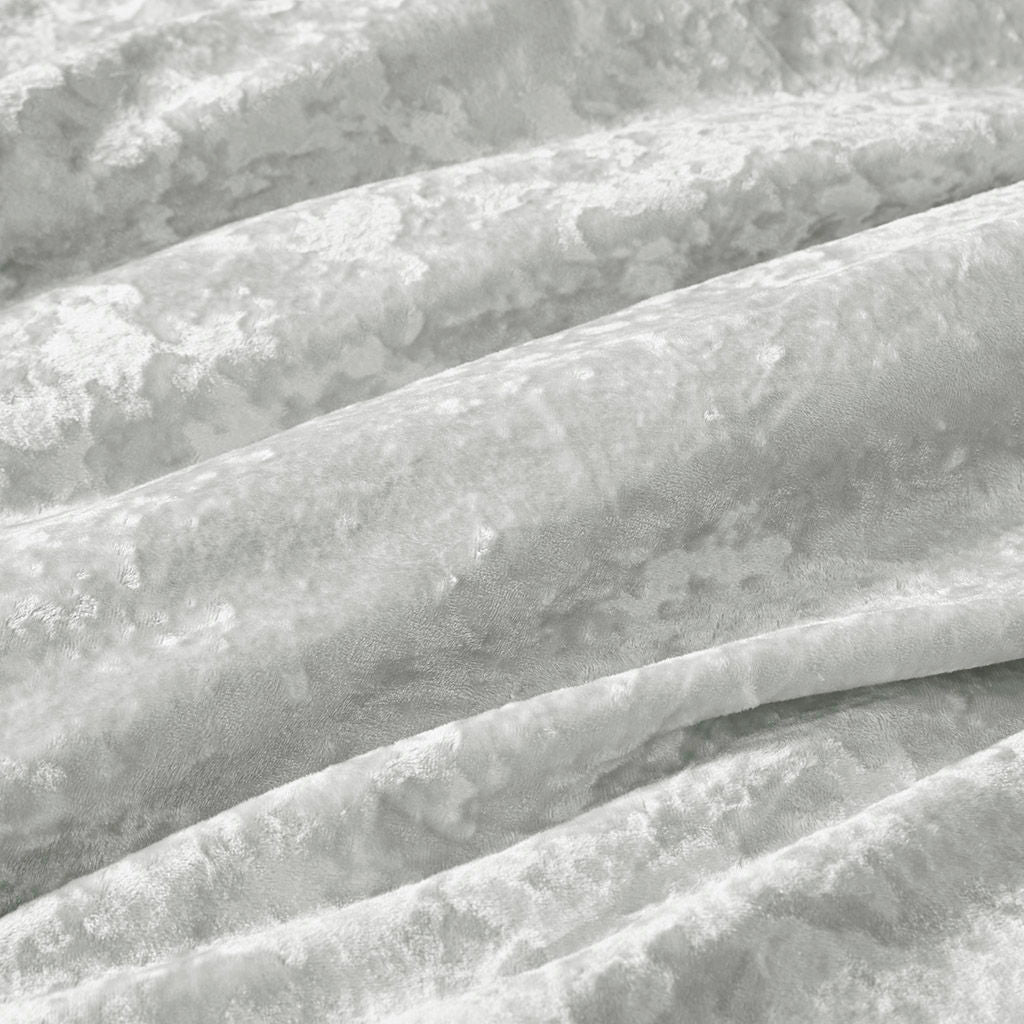 Mira - Crushed Velvet Sherpa Reversible Twin Comforter Set - Silver