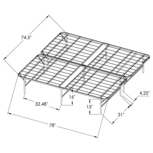 Andell - Eastern King Mattress Support Platform Bed - Black