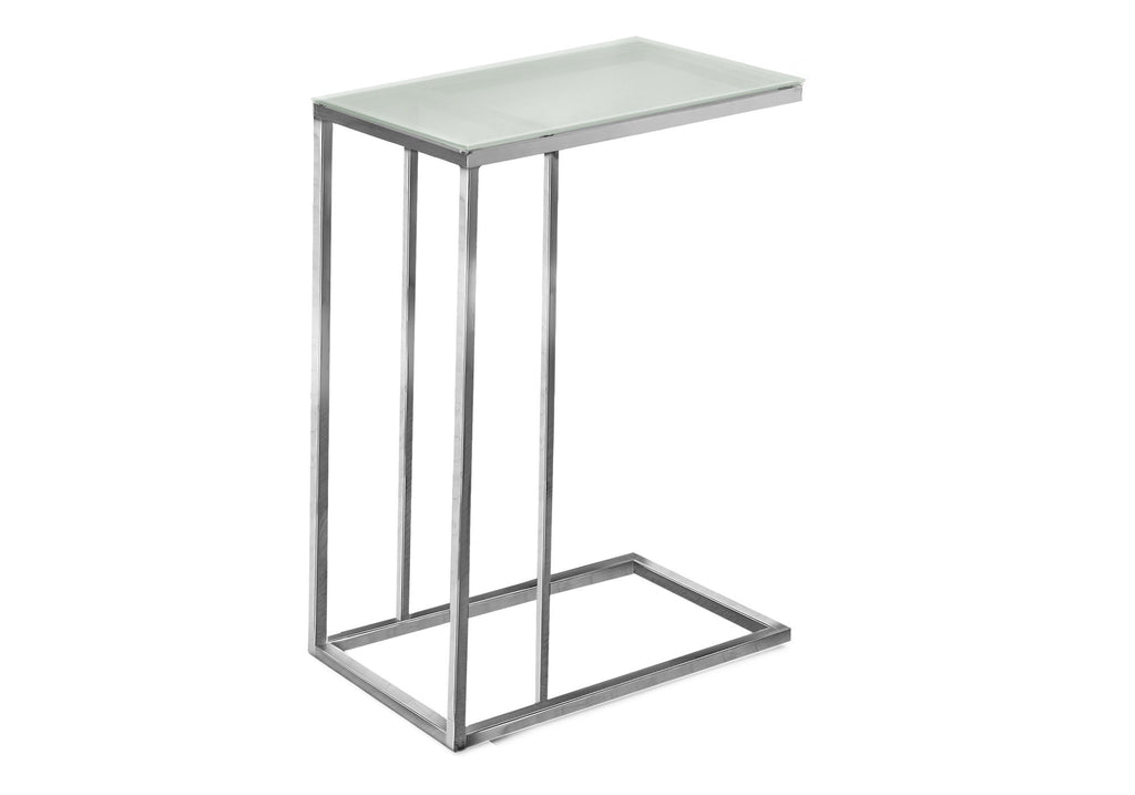 Accent Table, C - Shaped, Tempered Glass, Stylish Design Contemporary & Modern