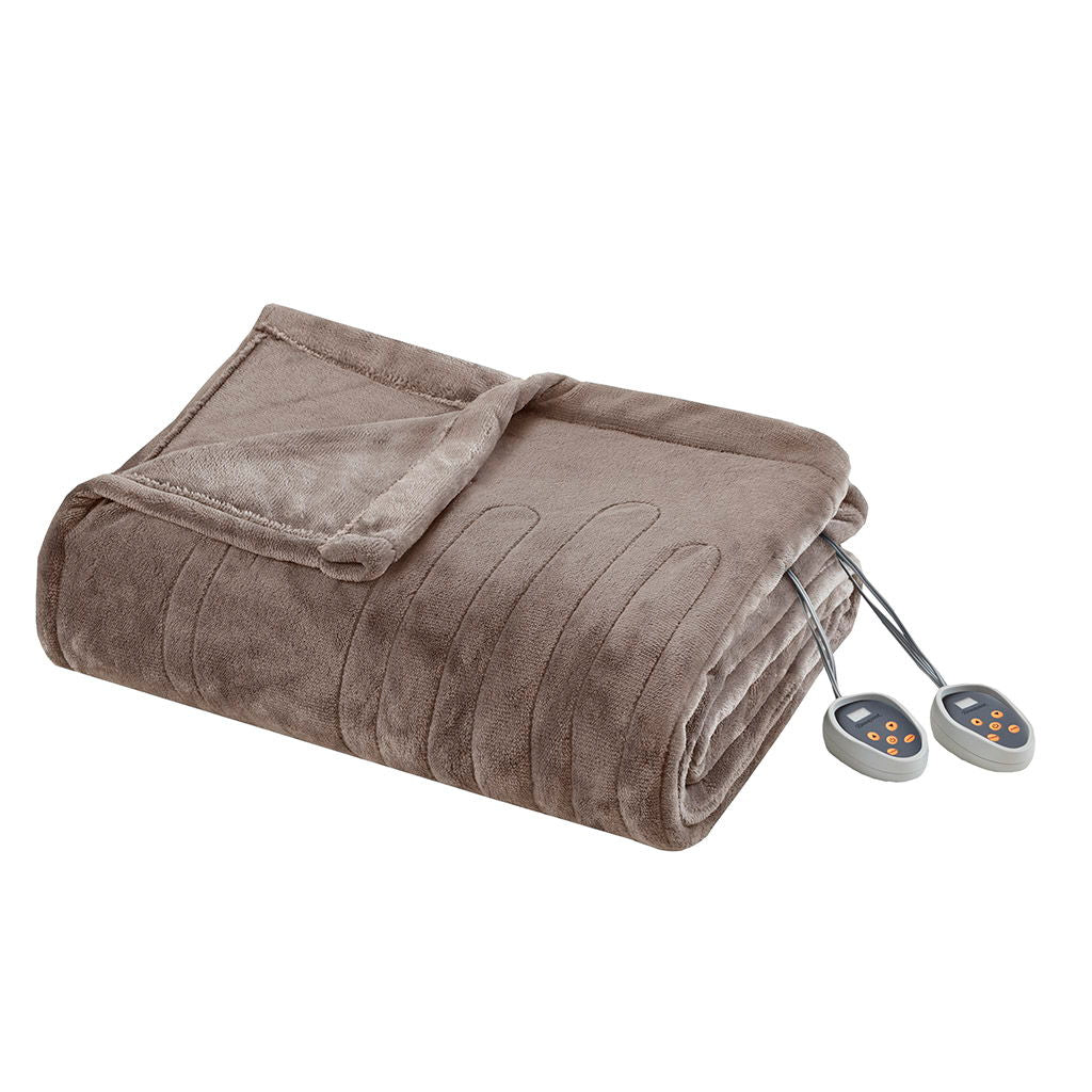 Heated Plush - Queen Blanket - Mink