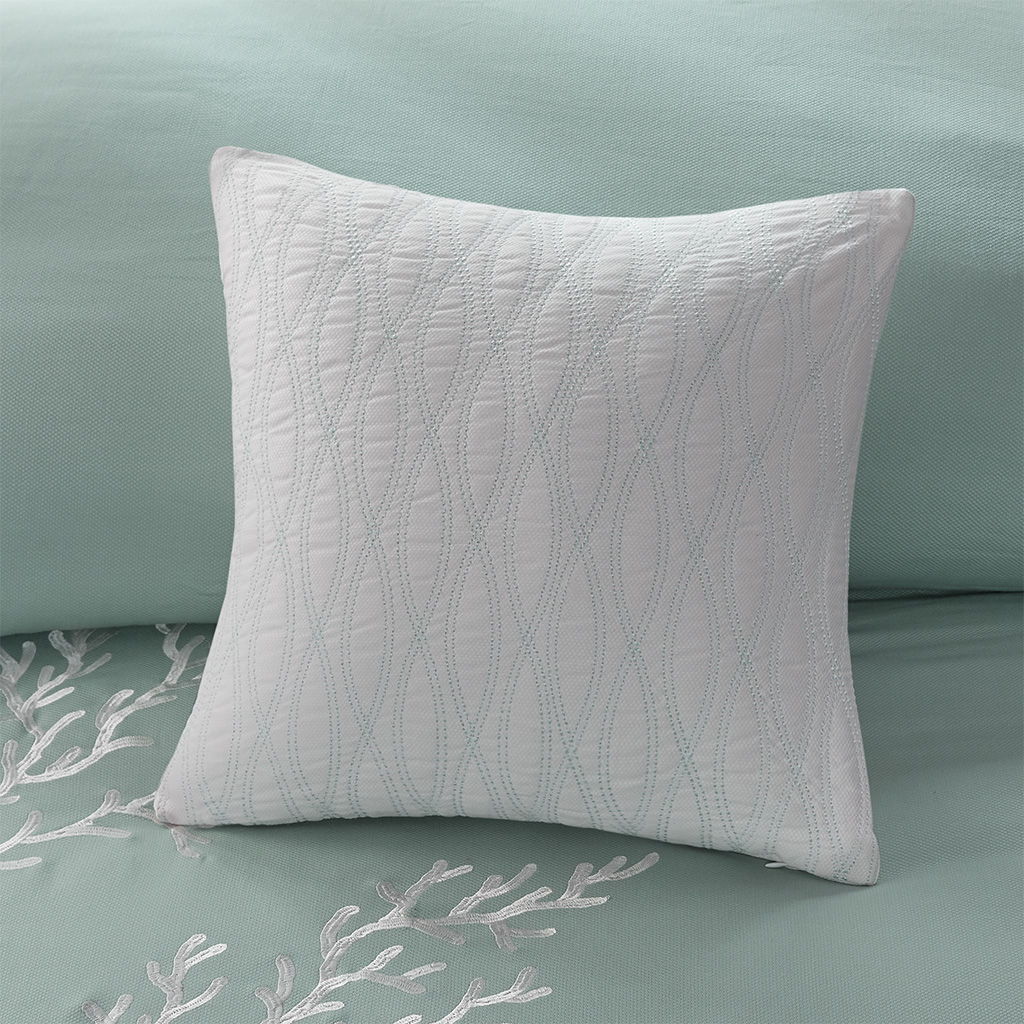 Coastline - Queen Comforter Set - Aqua