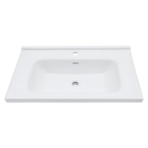 Modern Rectangular Vanity Top With Overflow For Bathroom
