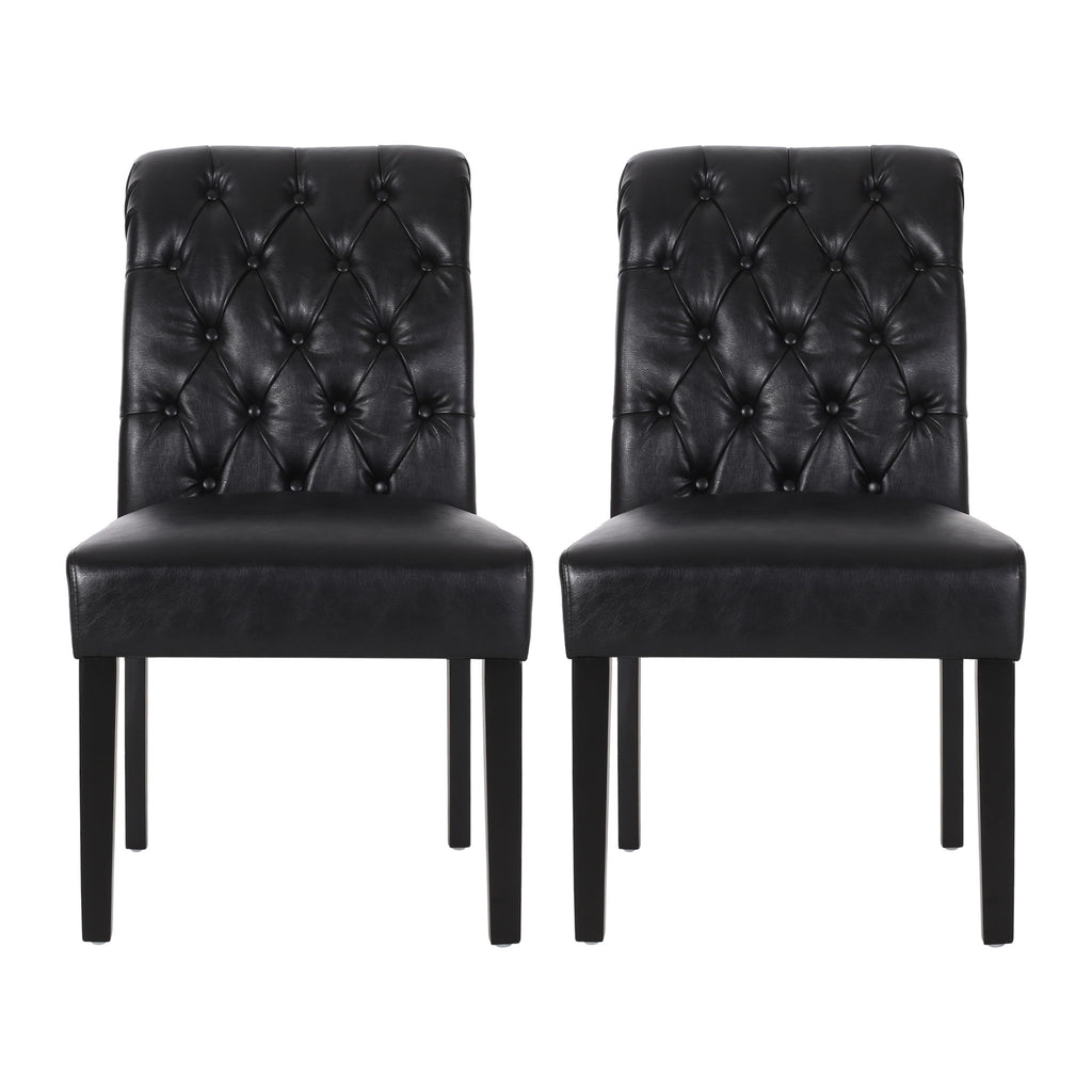 Broxton - Tuft Dining Rolltop Chairs With Button Tufted Backrest (Set of 2)