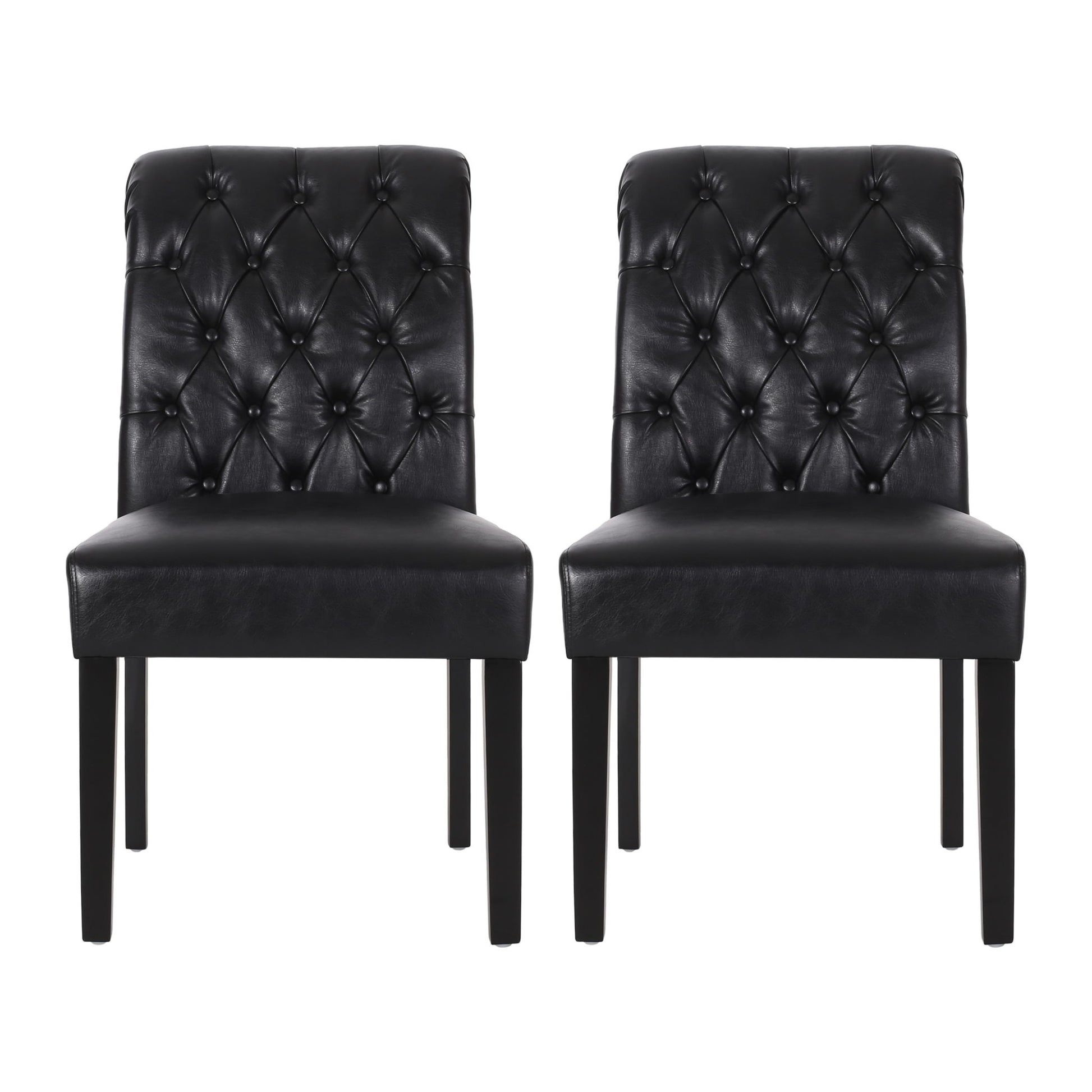 Broxton - Tuft Dining Rolltop Chairs With Button Tufted Backrest (Set of 2)