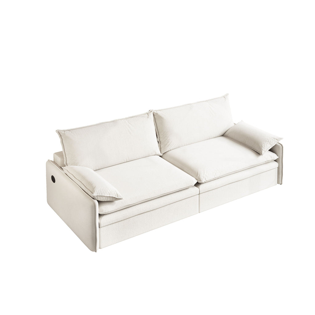 4 Seat Convertible Sleeper Sofa Bed, Modern With Storage