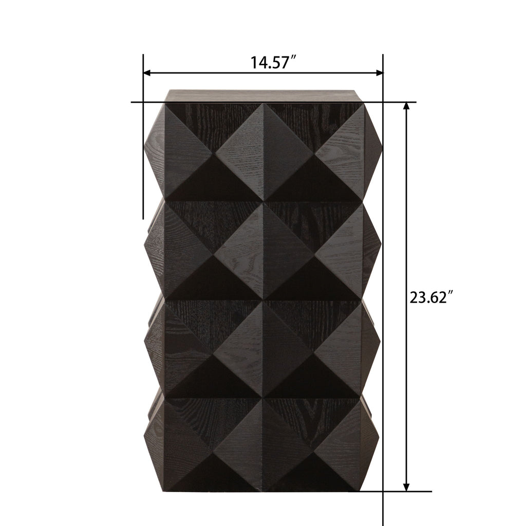 Side Table With 3D Embossed Pattern Design