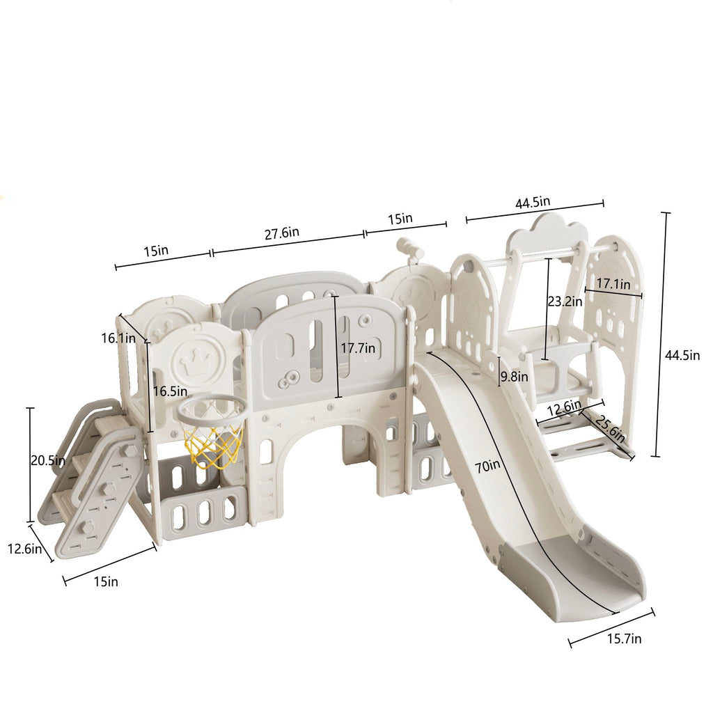 Toddler Slide Kids Playground With Basketball Hoop And Swing