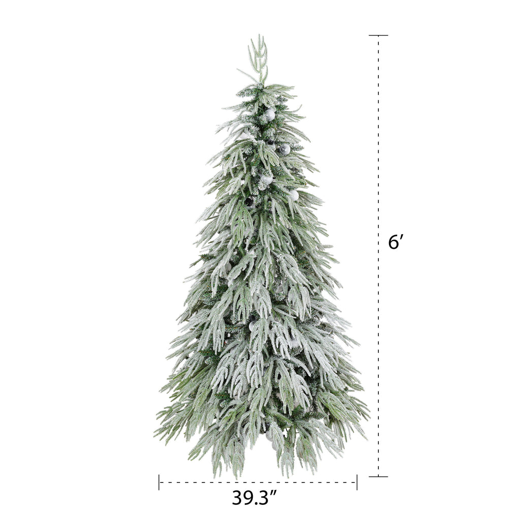 Snow Flocked Christmas Tree With LED Lights