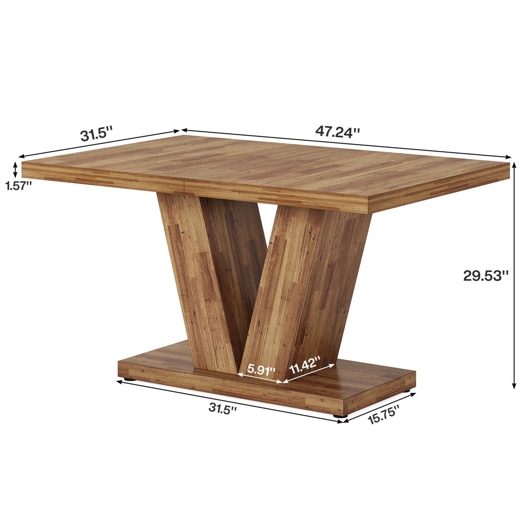 Dining Table With Pedestal Base For 4 - 6 People