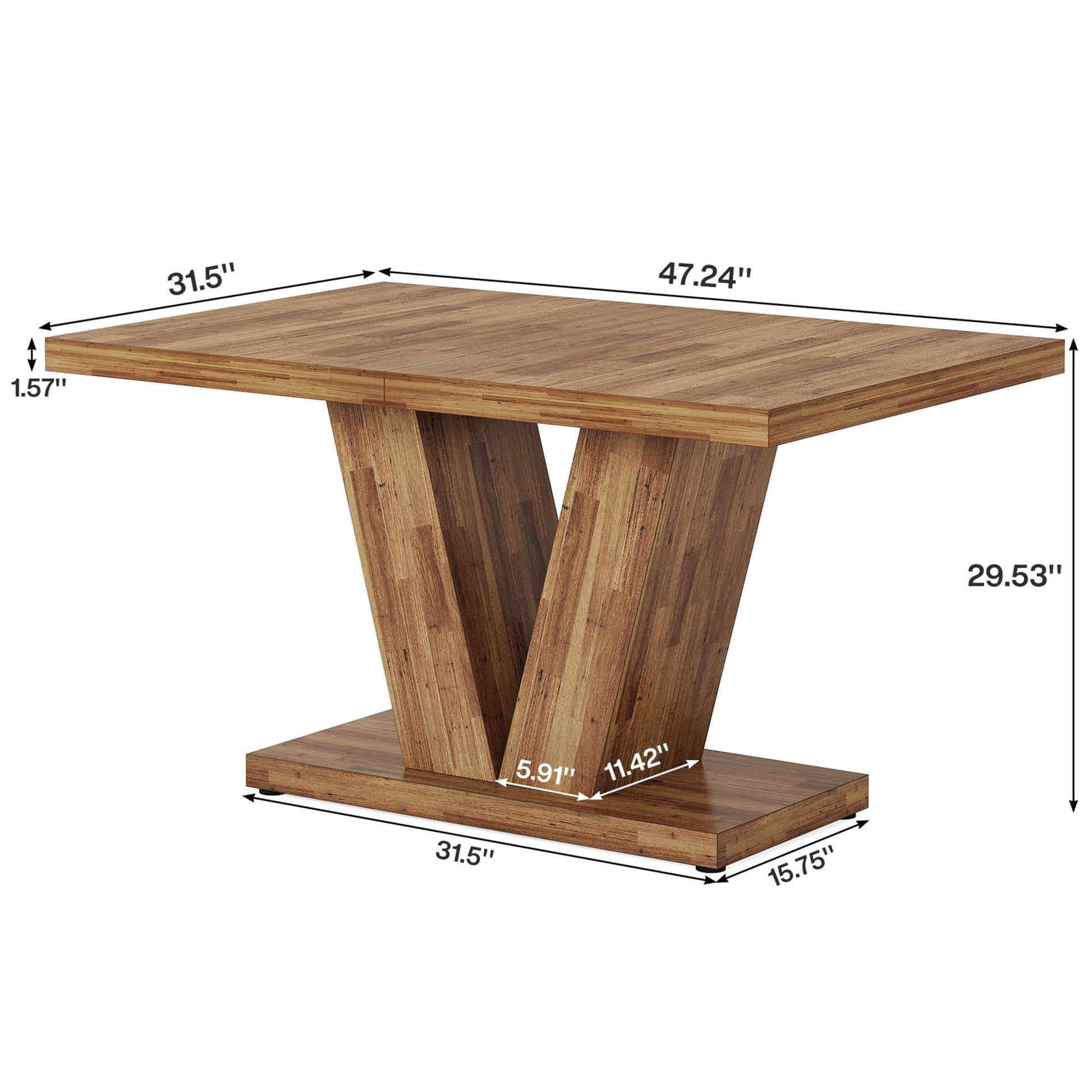 Dining Table With Pedestal Base For 4 - 6 People
