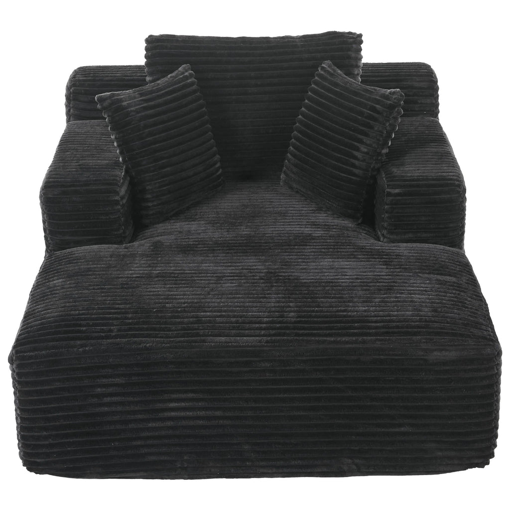 Modern Full Compressed Chaise Lounge Sofa Bed With Removable Pillows