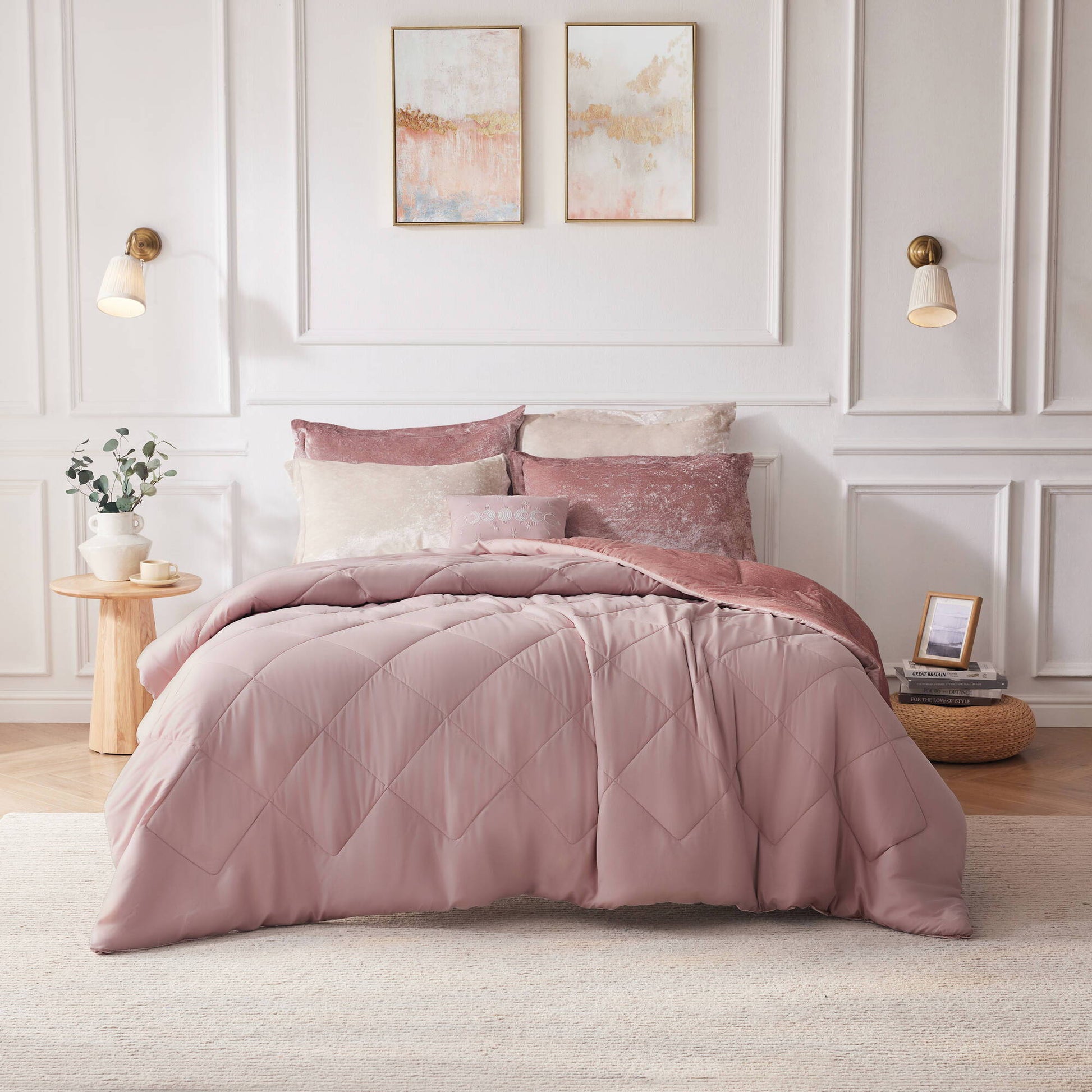 Felicia - King Duvet Cover Set - Blush