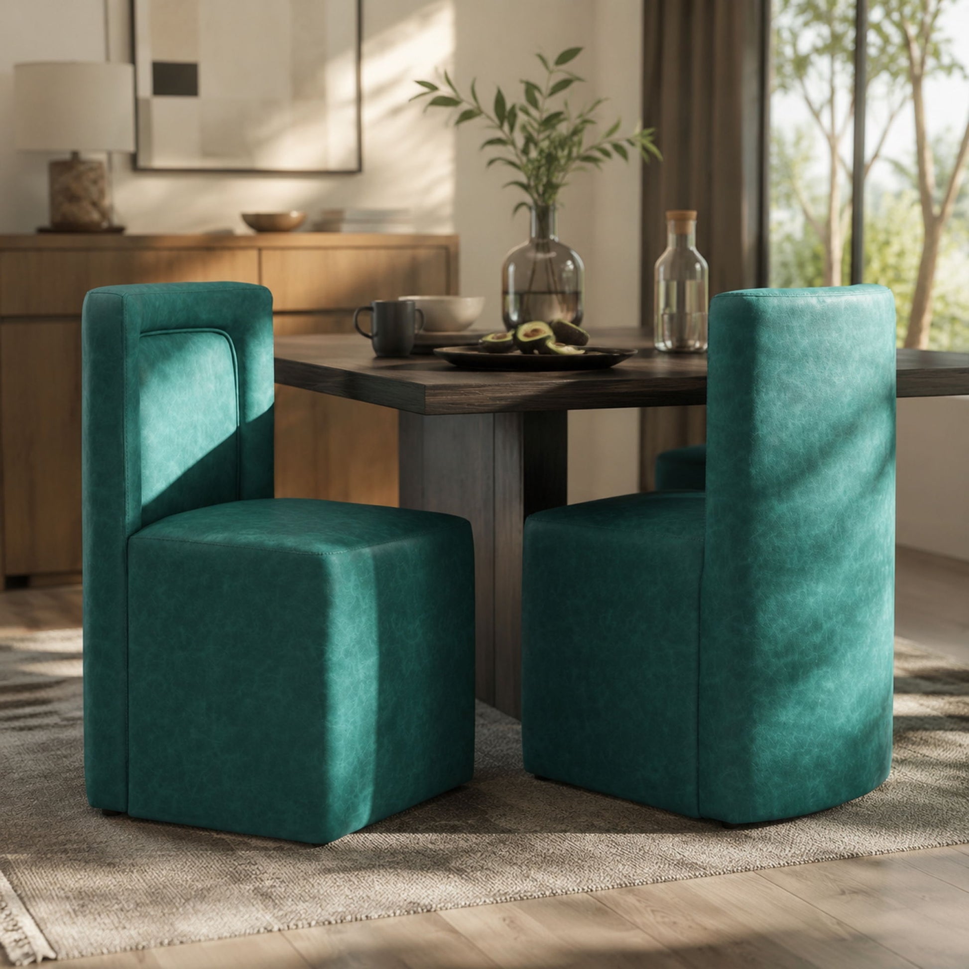 Vintage Upholstered Dining Chairs (Set of 2)