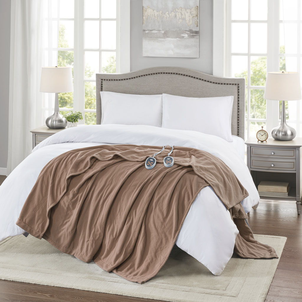 Electric Micro Fleece - King Heated Blanket - Brown