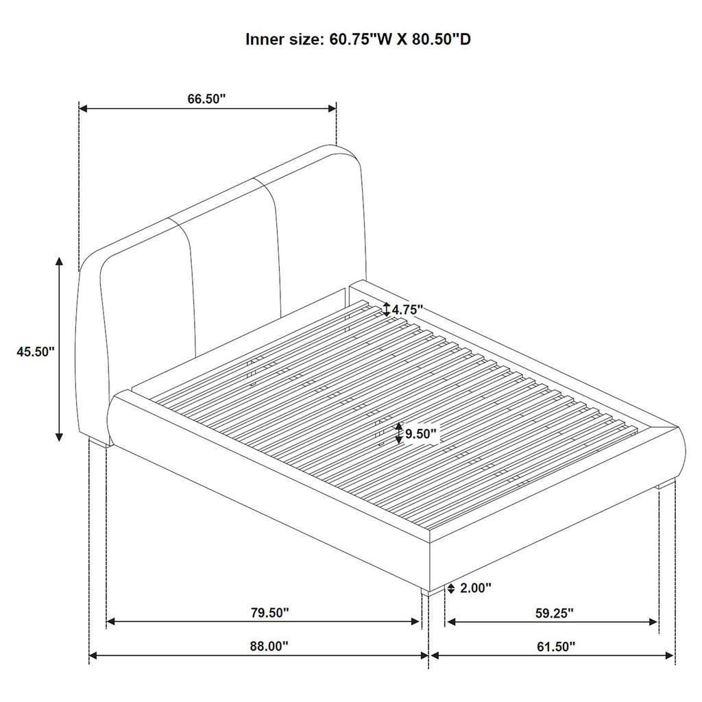 Modern Upholstered Platform Bed With Tufted Headboard