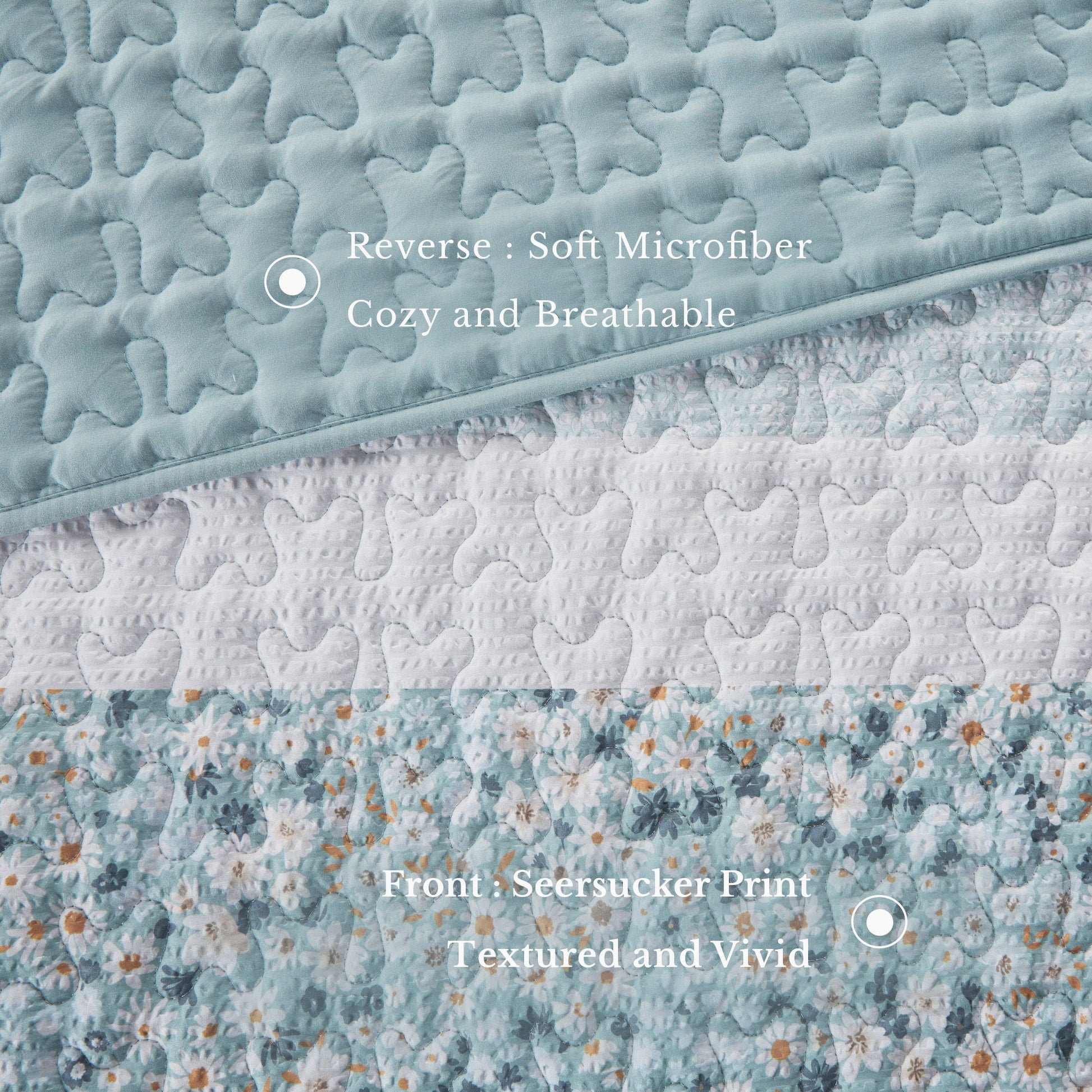 Caralie - 4 Piece King Seersucker Coverlet Set With Throw Pillow - Aqua