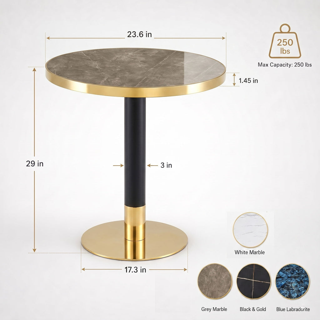 Round Table For Kitchen - Black / Gray / Gold