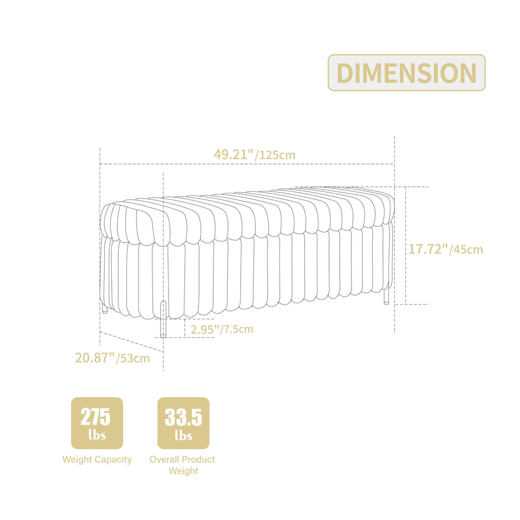 Flip Top Storage Bench With Metal Legs