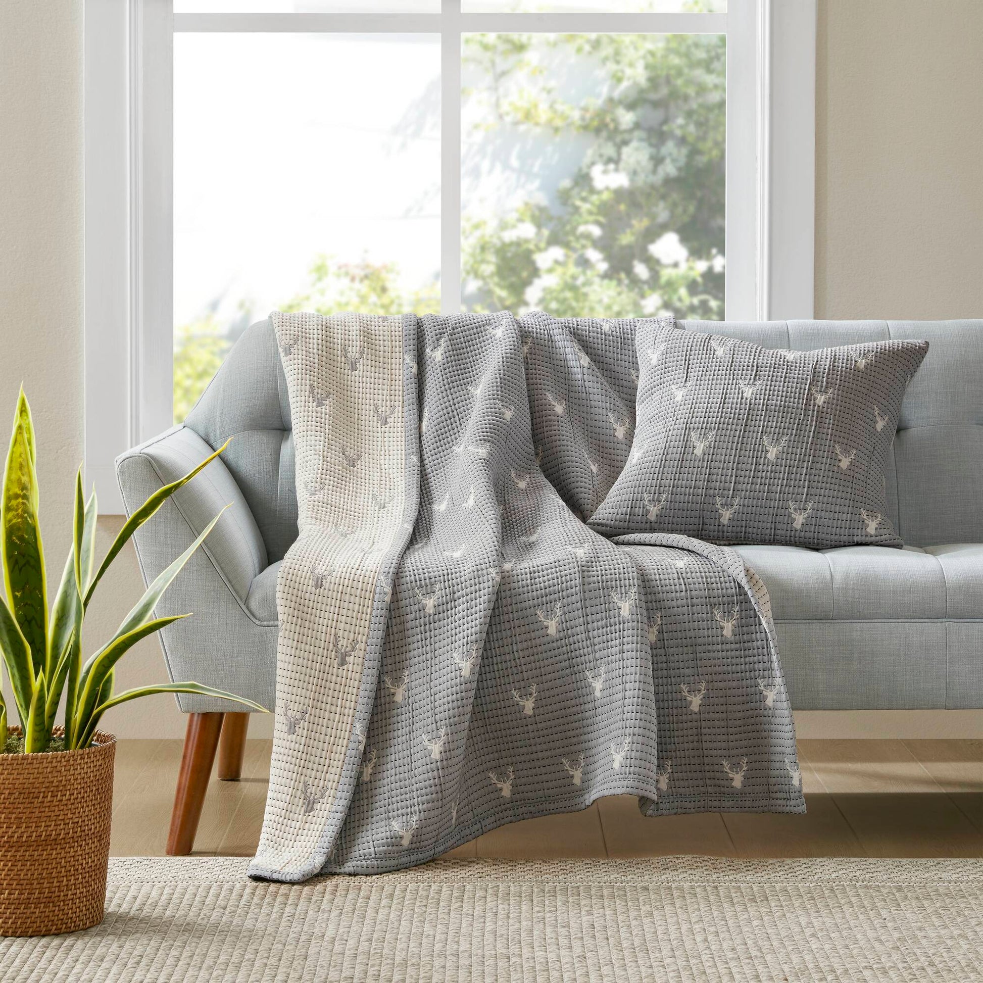 Keystone - Throw/Pillow Set - Gray