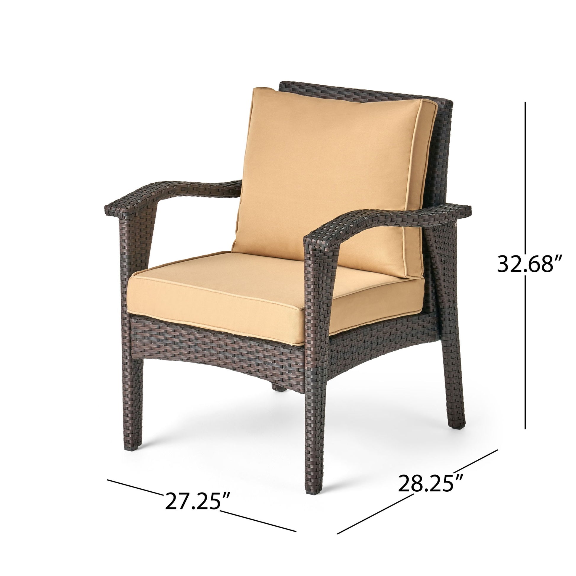 Honolulu - Club Chair (Set of 2) With Weather Resistant Wicker And Cushions - Brown / Tan