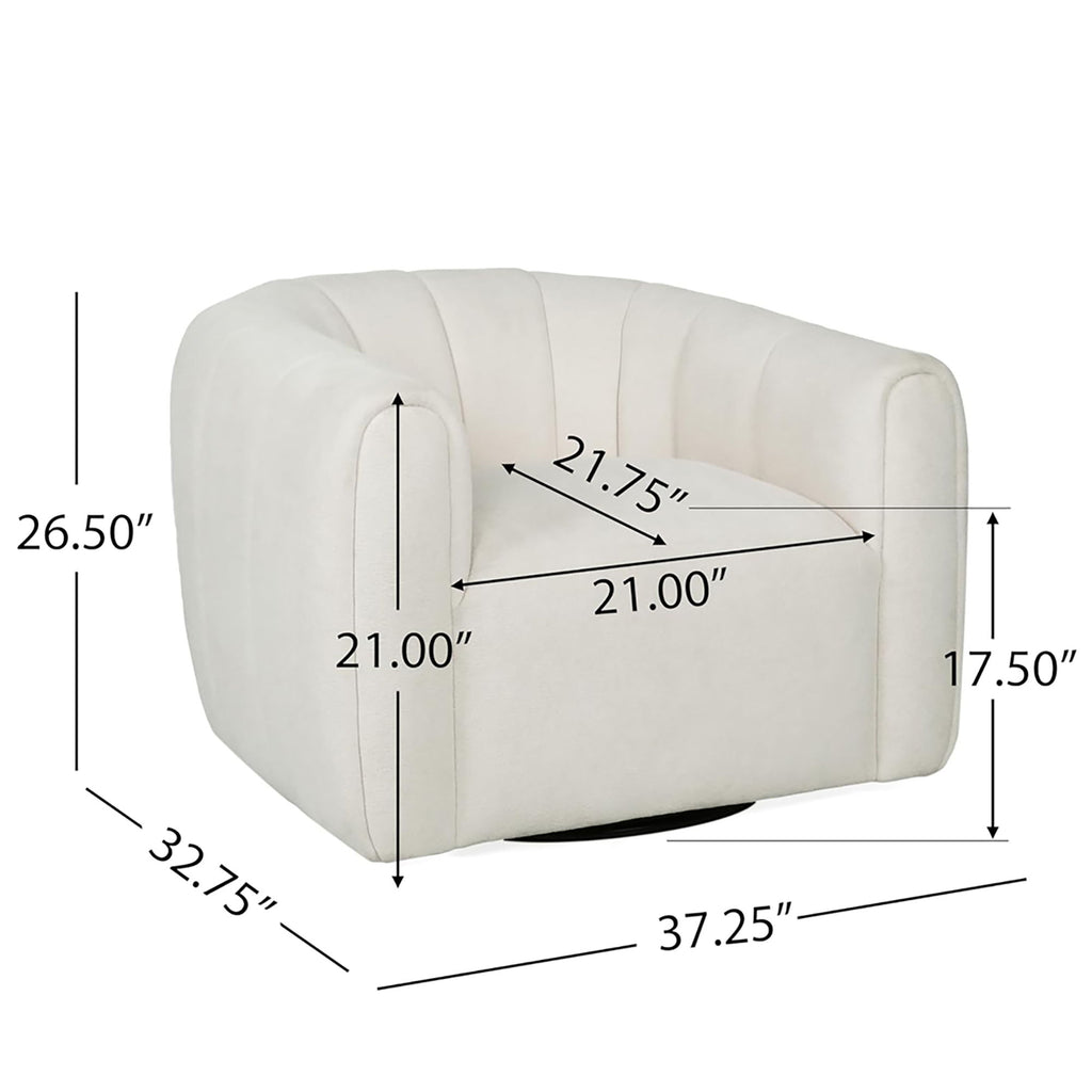Serenizia - Upholstered Swivel Chair With Channel Tufted
