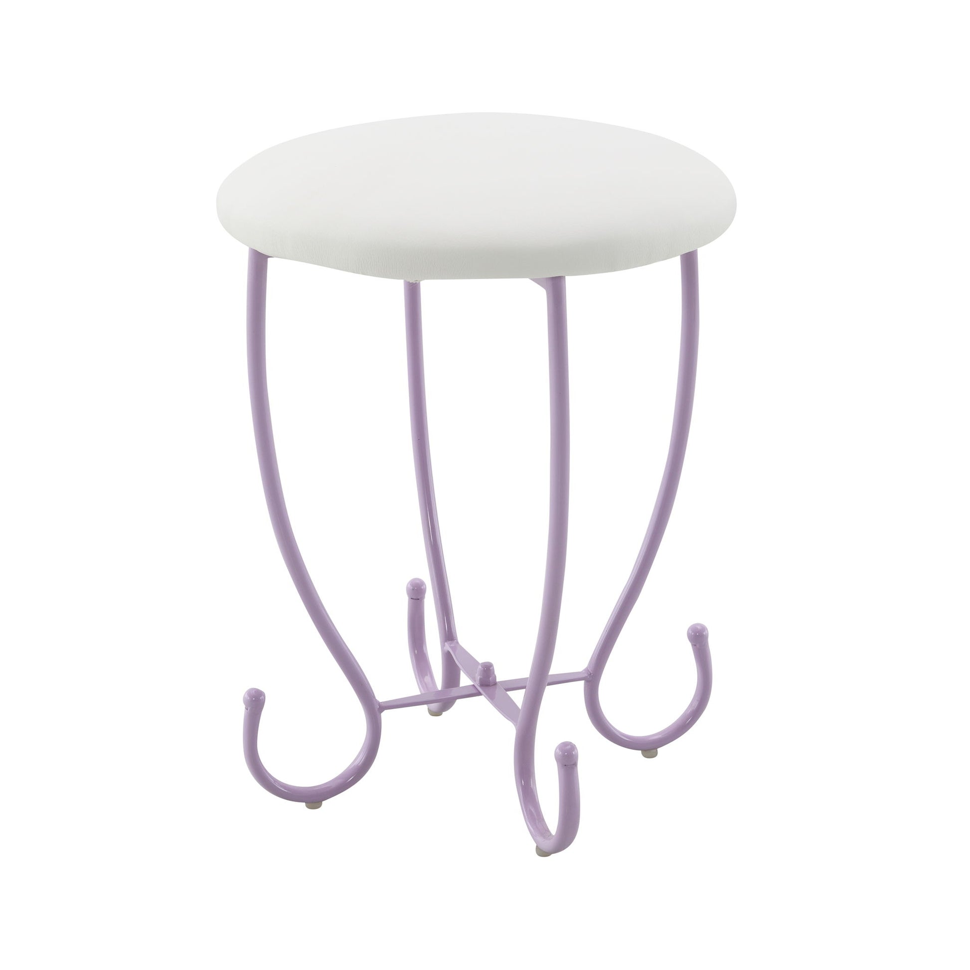 Priya II - Synthetic Leather Vanity Set - White / Purple