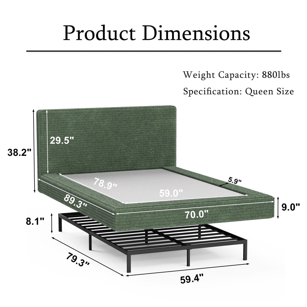 Airframe - Upholstered Bed Frame, Cloud Soft Headboard