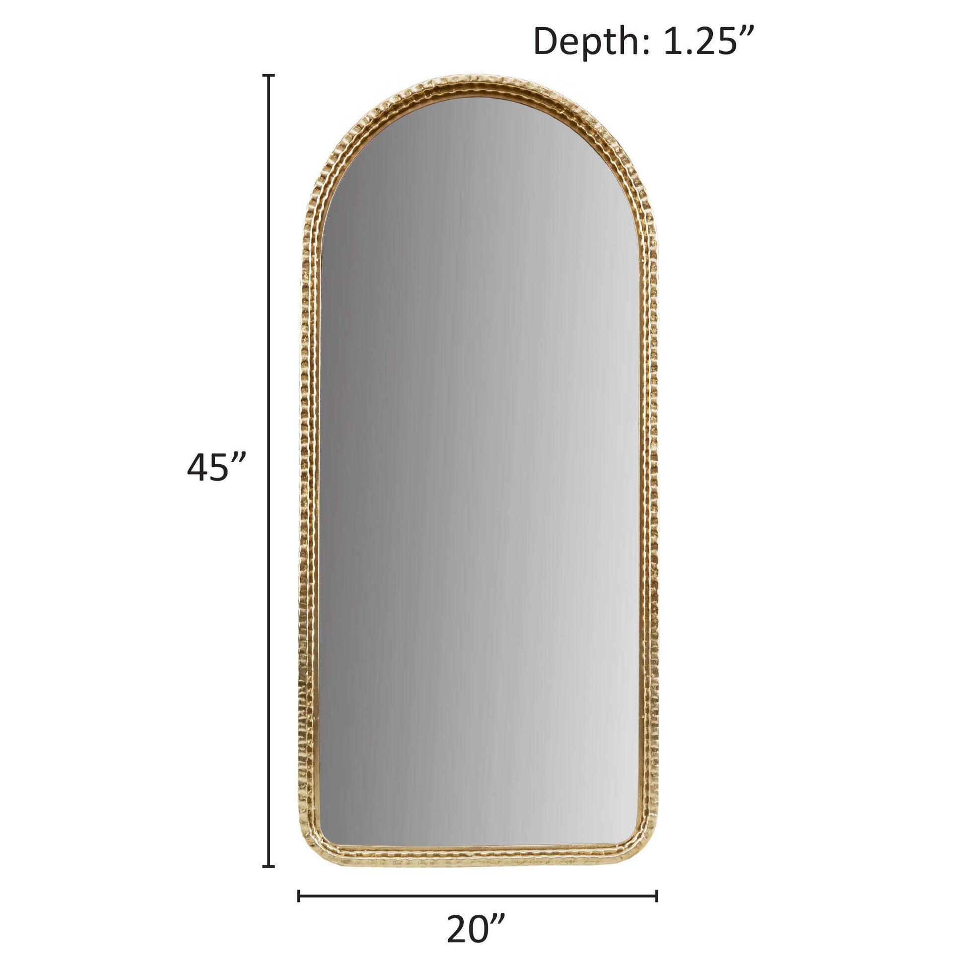 Mia - Gold Metal Arch Wall Mirror - Gold