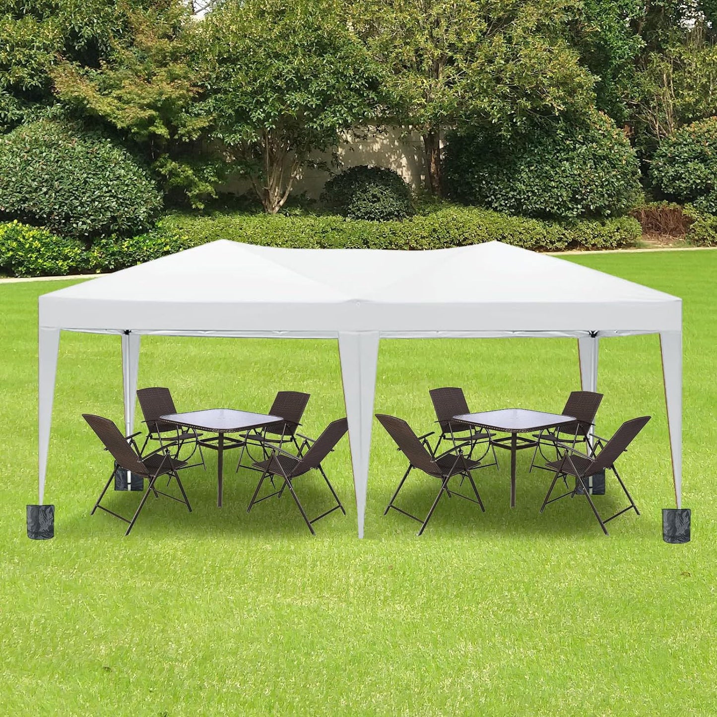 10'X20' Folding Canopy With 6 Removable Sidewalls Outdoor Event Shelter UPF 50+ Gazebo Portable Tents For Parties Beach Camping Wedding Ez Pop Up Canopy