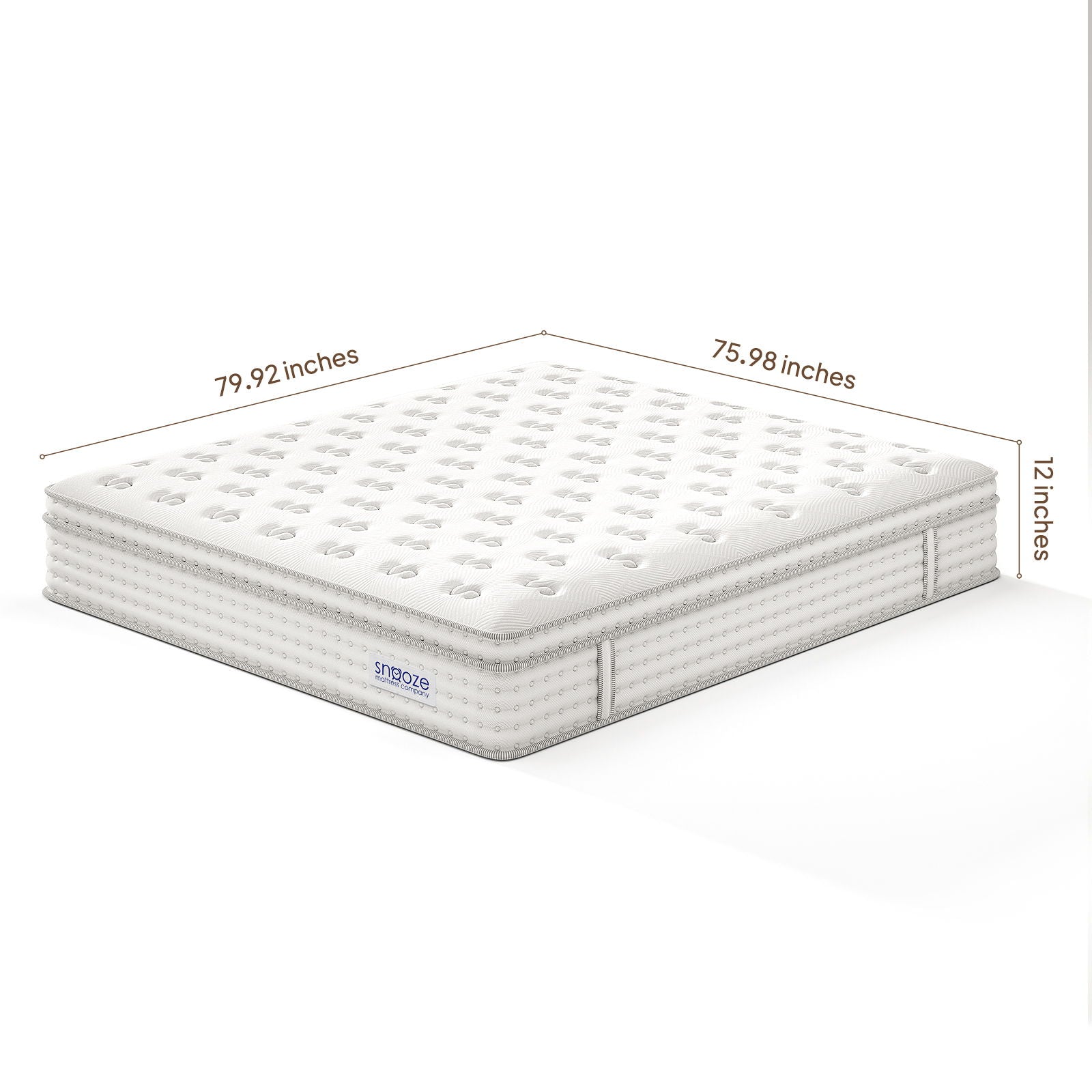 Snooze Mattress Company Atlas - 12" Euro Top Firm Hybrid Mattress With Independently Encased Coils & Gel Memory Foam