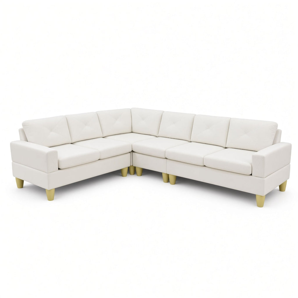 Modular L - Shaped Sectional Sofa 6 Seater 4 Piece Couch With Chaise