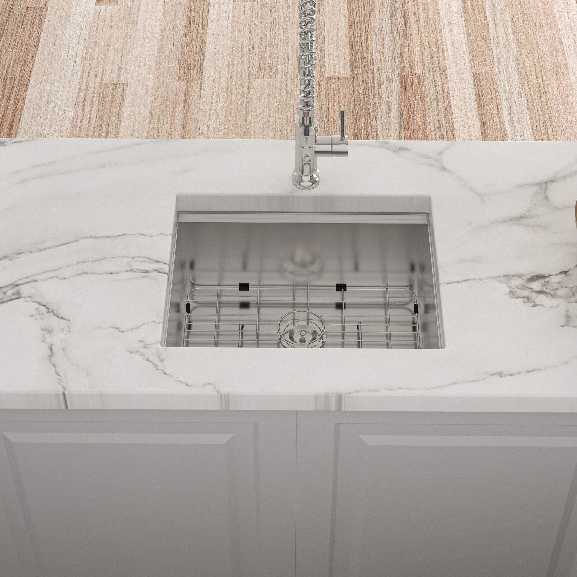 Single Bowl, Undermount Workstation, Kitchen Sink With Accessories