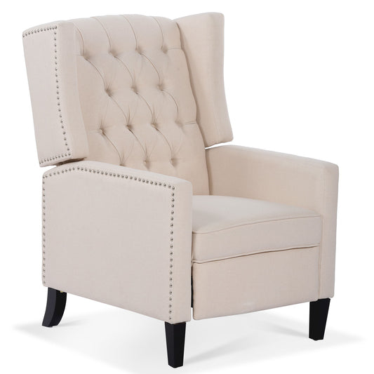 Gewnee - Upholstered Wingback Recliner Chair - Beige