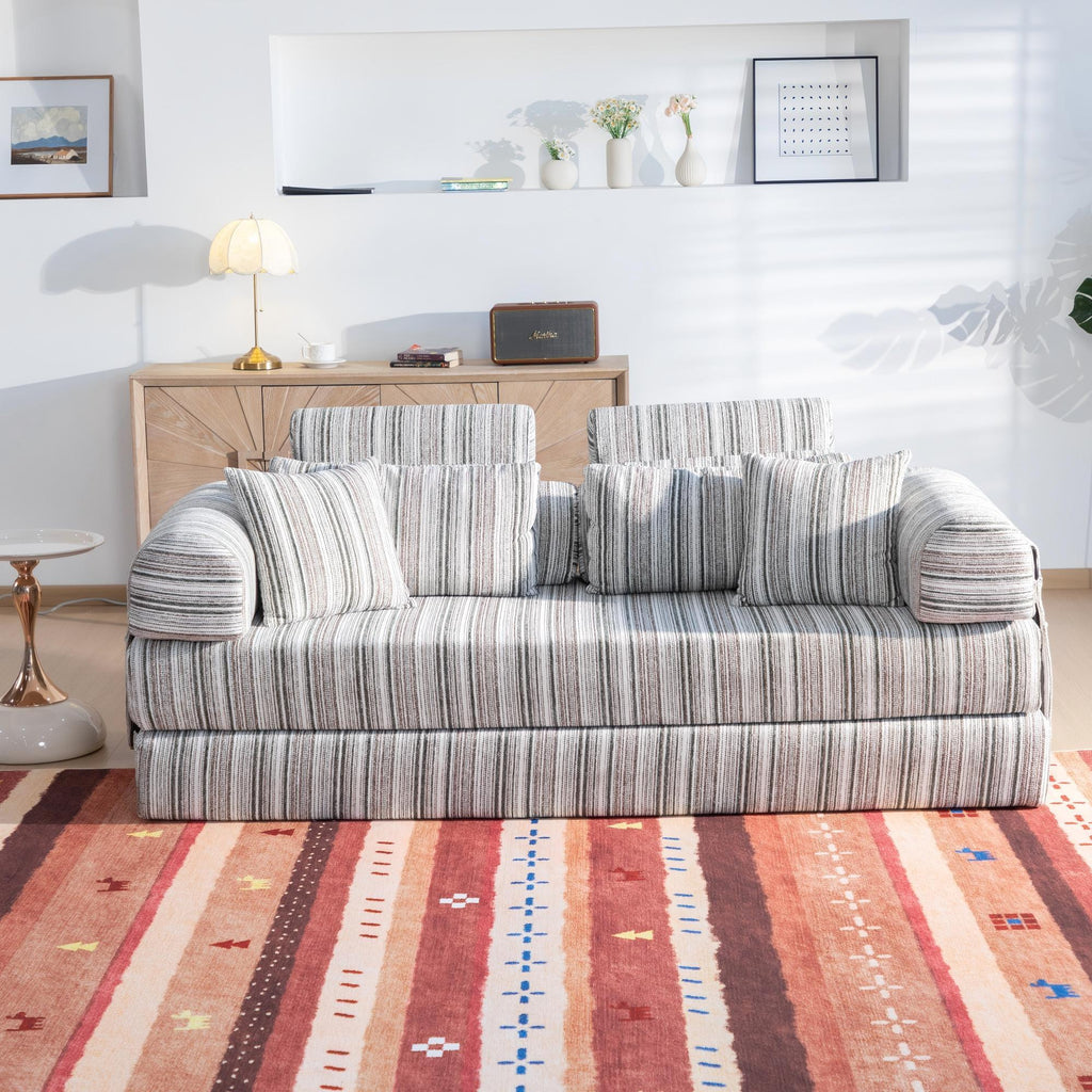 Convertible Sleeper Sofa Bed With High Density Compressed Sponge, Upholstered Couch For Living Room