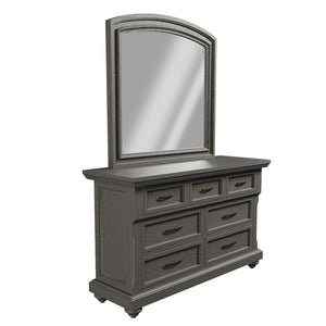 1 Piece Dresser With Handles And Unique Round Legs - Antique Gray