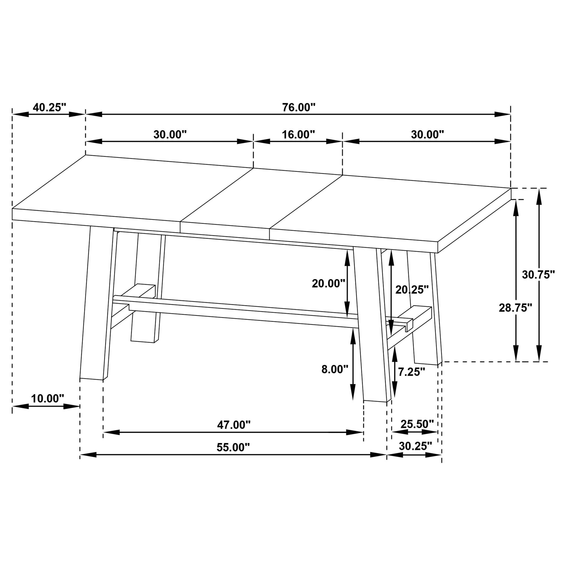 Extension Leaf Dining Table With Removable Leaf - Natural