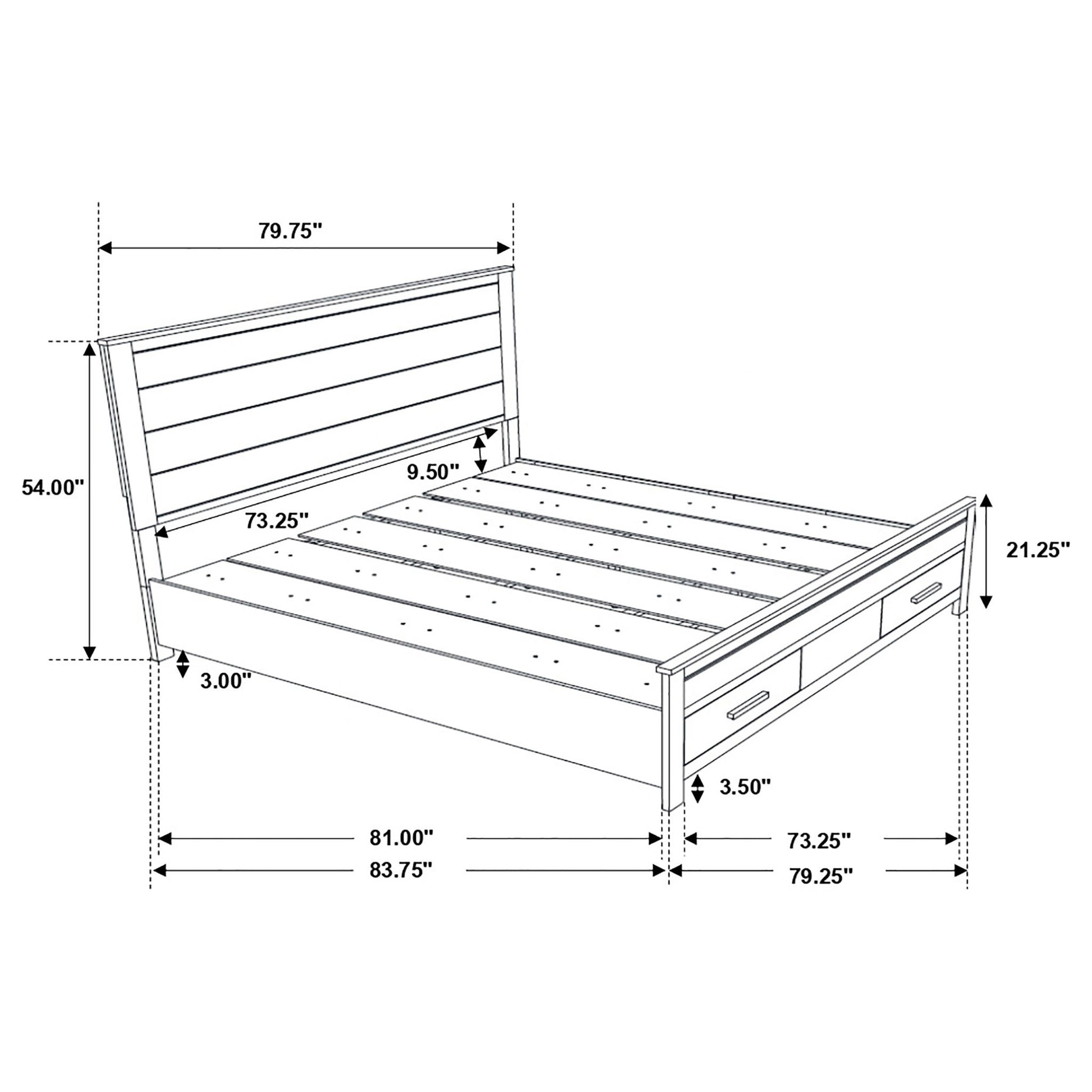 Greely - Eastern King Storage Bed - Brown