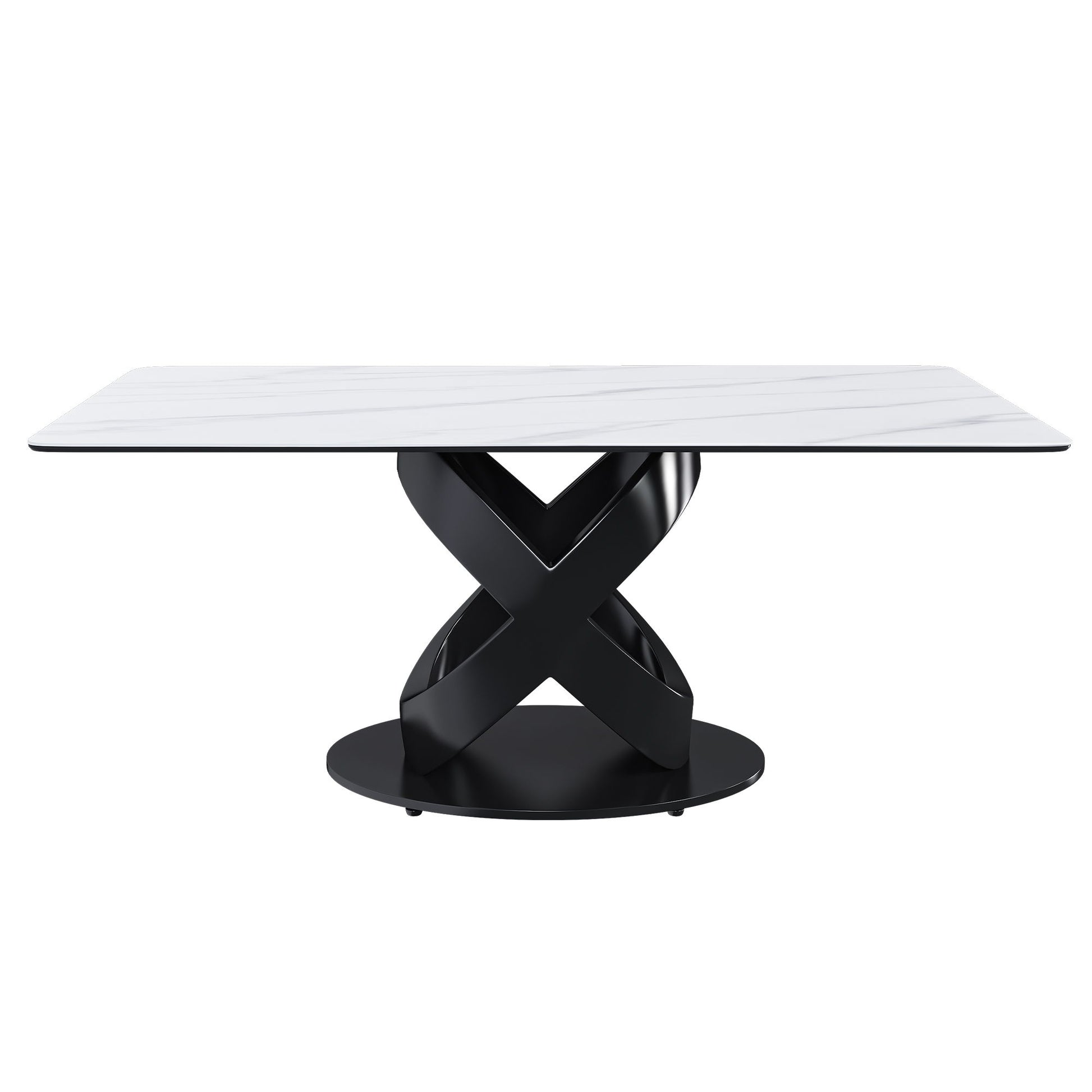 Rectangular Dining Table, Table For 8 Guests - Black / White